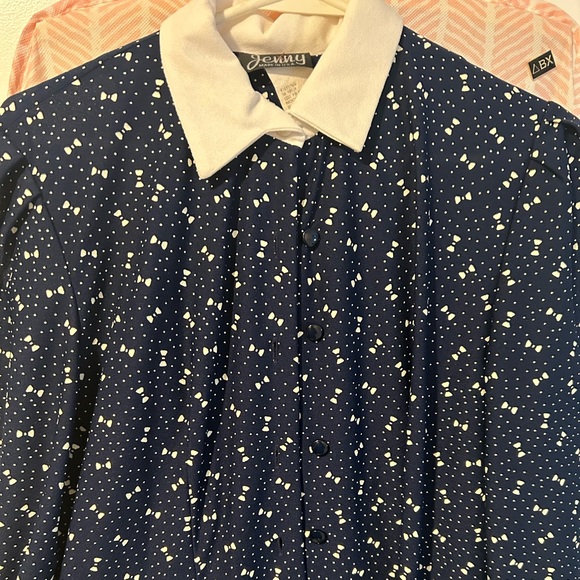 Vintage polka dot long sleeve midi dress - Picture 3 of 4